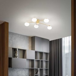 HERMES ZŁOTA LAMPA SUFITOWA   288277 Ideal-Lux